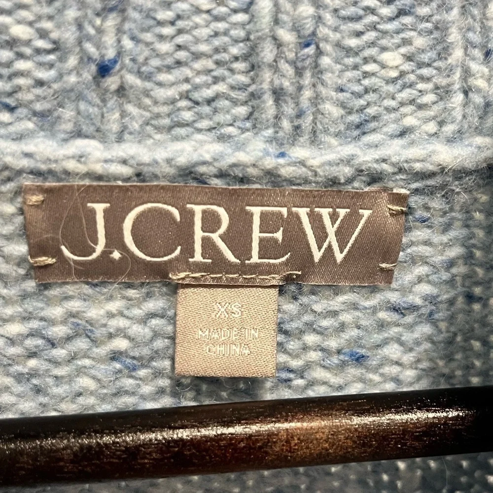 J. Crew Relaxed Turtleneck Sweater in Donegal Wool light blue CE715 cozy XS